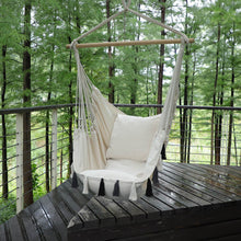 Load image into Gallery viewer, Hammock Chair Hanging Rope Swing For Cotton Weave,2 Cushions Included