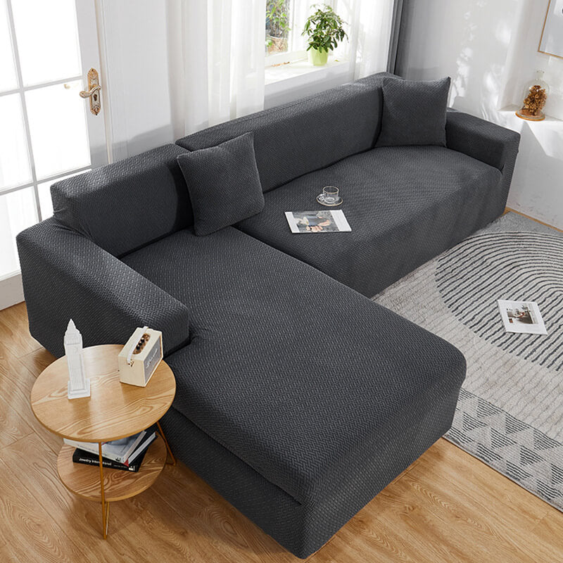 Sectional Sofa Cover L Shape Couch Cover , Universal Thick Slipcovers ...